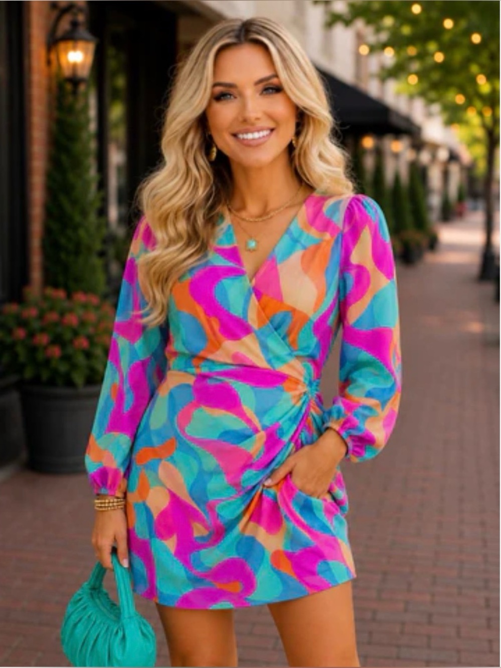 Tyche Colorful Abstract Mini Dress